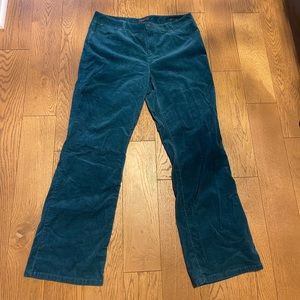 Teal corduroy straight leg pants